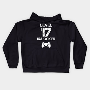 Level 17 Unlocked T-Shirt - 17th Birthday Gift Kids Hoodie